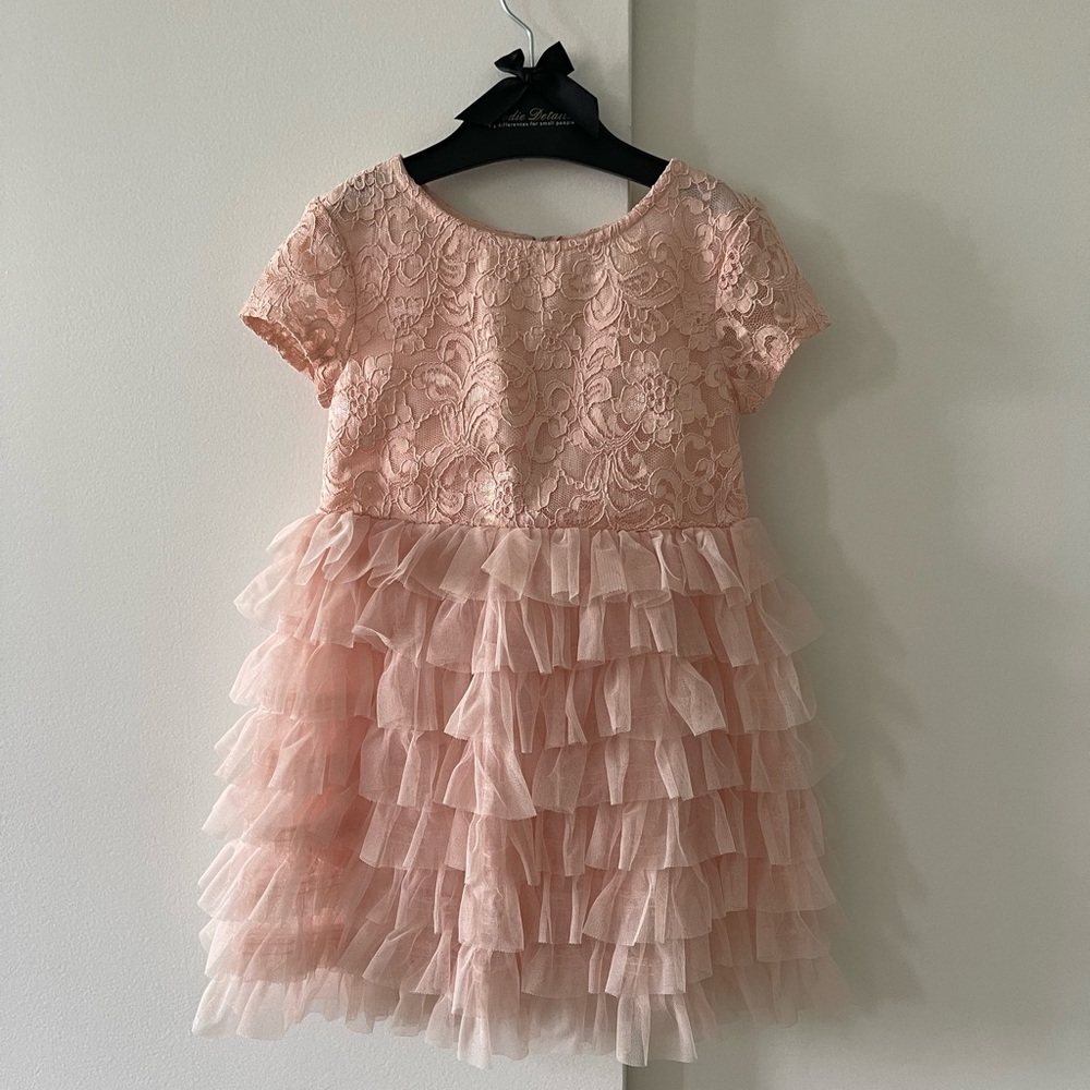 Peek Blush Lace and Ruffle Kids Dress